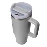 40oz Grey Tumbler  With Handle, Stainless Steel, Insulated