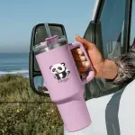 Guzzr 40oz Insulated Stainless Steel Tumbler with Straw Lid and Handle- Yellow